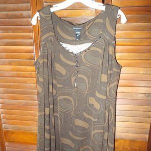New York and Company Brown and Black A-Line Dress